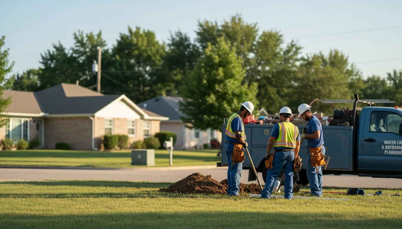 Residential water line and bathroom plumbing service in Garden City, KS
